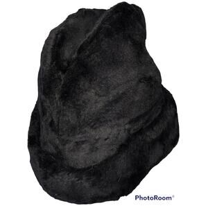 Vintage Black Faux Fur Hat Seifter Associates Inc XL Made in USA
